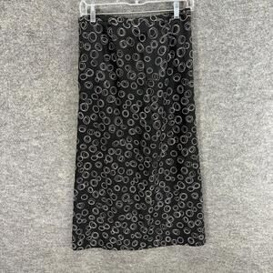 Jaclyn Smith Skirt Women M Medium Black Geometric Maxi Long Elastic Waist Casual